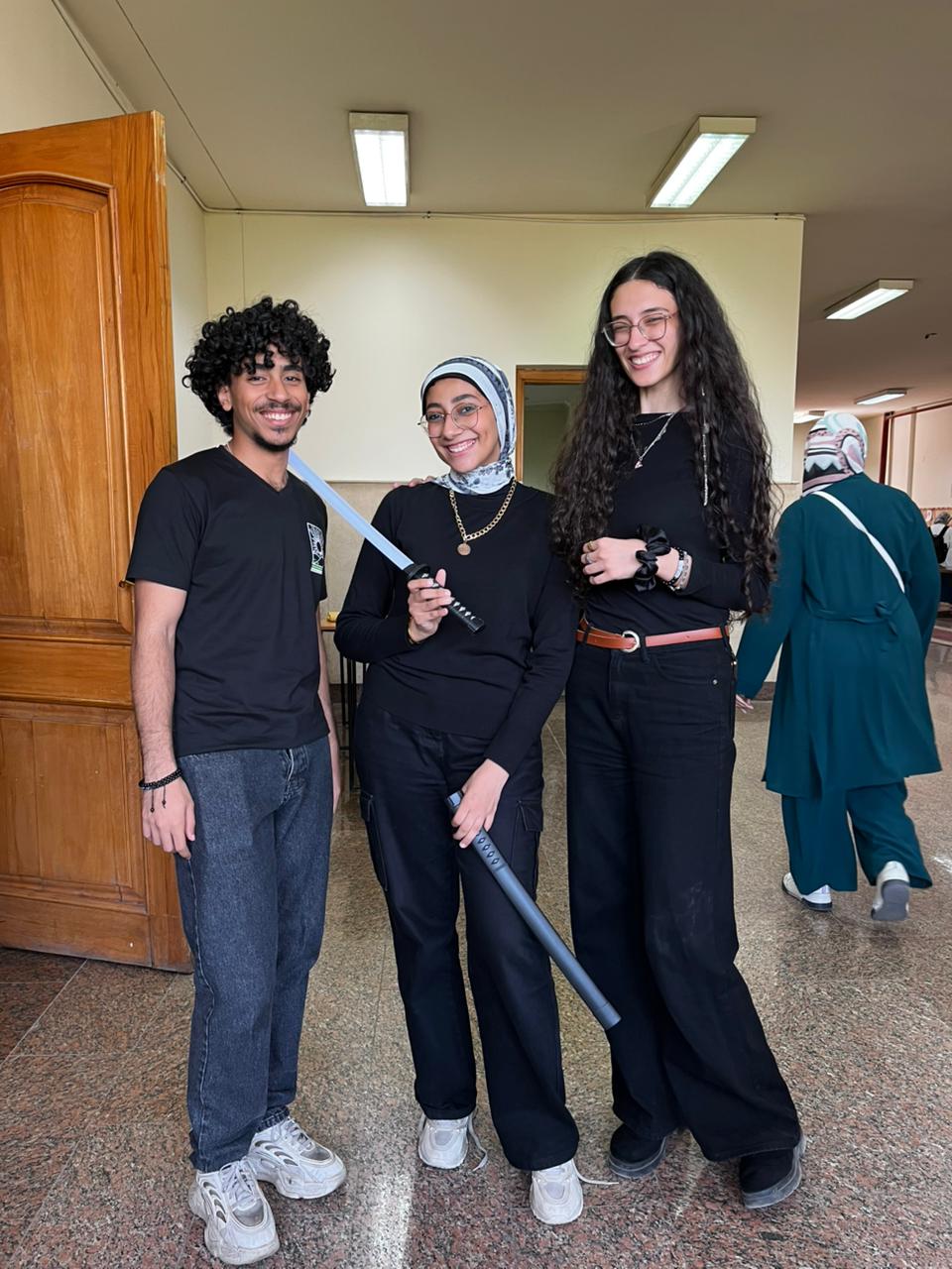 Students with katana props